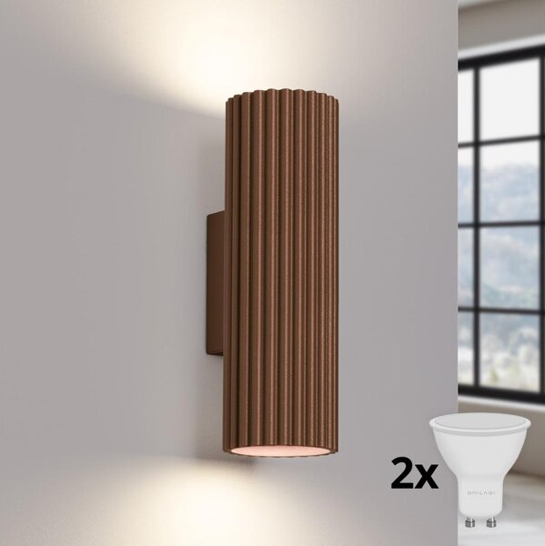 BRILAGI - Applique da parete LED CRESTO 2xGU10/10W/230V 20 cm marrone