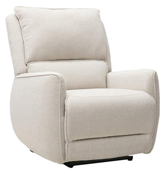 Poltrona relax elettrica in tessuto effetto velluto strutturato beige RACHEL