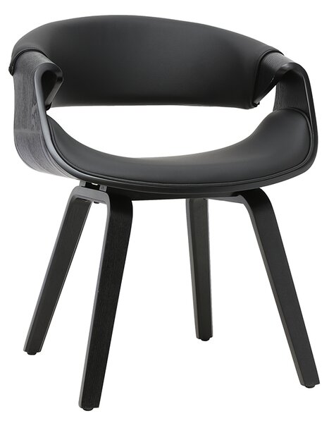 Poltrona design nera e legno nero ARAMIS