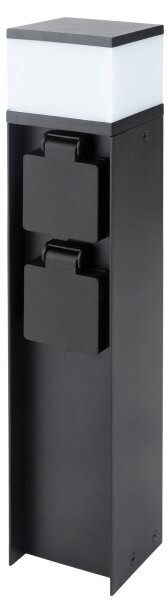 Brilagi - Lampada da esterno con 2 prese SCHUKO, 1x G9/11W/230V, IP44, nera