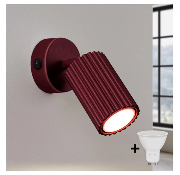 Brilagi - Faretto LED da parete orientabile CRESTO 1xGU10/10W/230V bordò