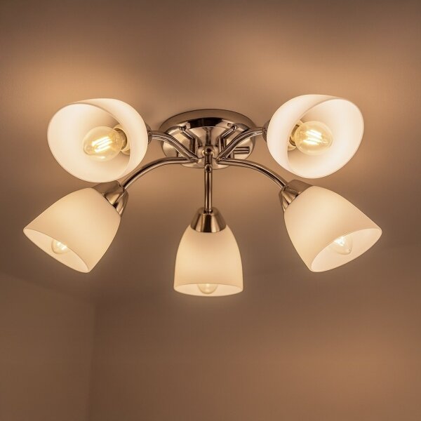 Lampadario a plafone PORTOS 5xE14/10W/230V cromo lucido