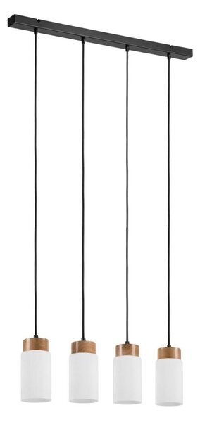 Lampadario sospeso con cavo MARKUS 4xE27/15W/230V nero/rovere