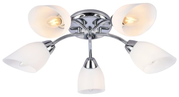 Lampadario a plafone PORTOS 5xE14/10W/230V cromo lucido