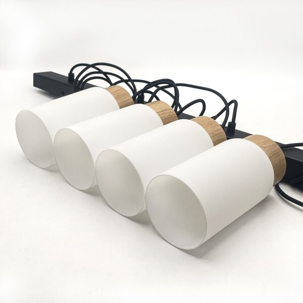Lampadario sospeso con cavo MARKUS 4xE27/15W/230V nero/rovere