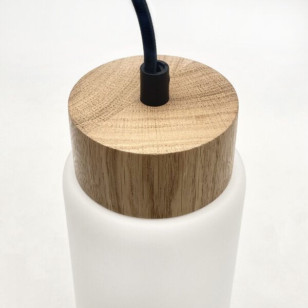 Lampadario sospeso con cavo MARKUS 4xE27/15W/230V nero/rovere