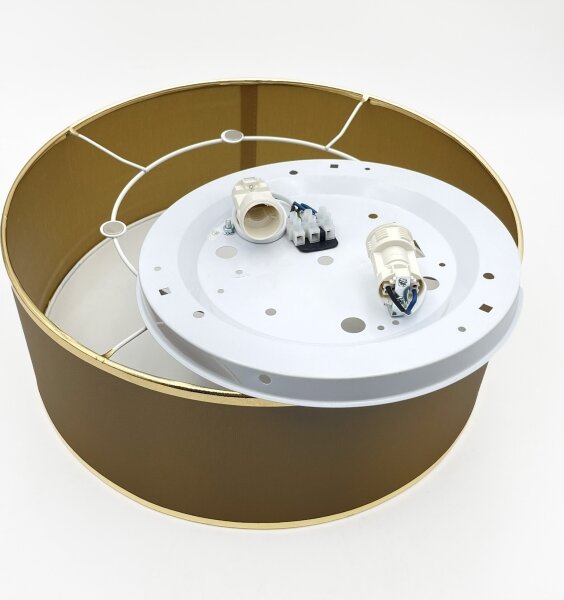 Plafoniera SIRJA DOUBLE 2xE14/15W/230V diametro 35 cm marrone/oro