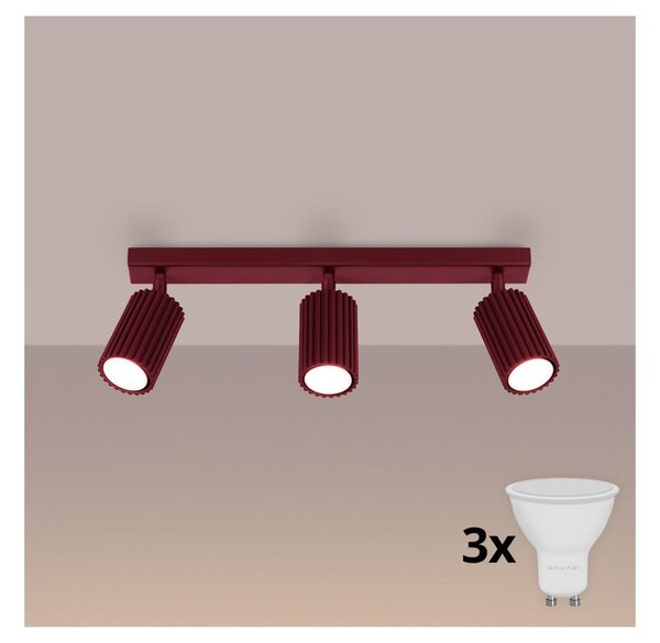Brilagi - Faretto LED CRESTO 3xGU10/10W/230V bordeaux