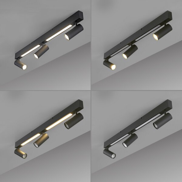 Schöner Wohnen 11794-18 - Faretto LED DANTE 3xGU10/10W+LED/14,4W nero