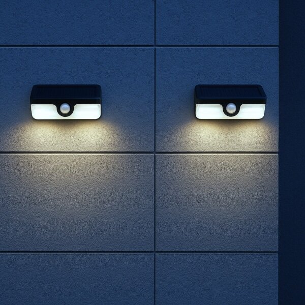Lampada solare da parete a LED con sensore LINK LED/5W/3,7V 2000 mAh IP65 nera