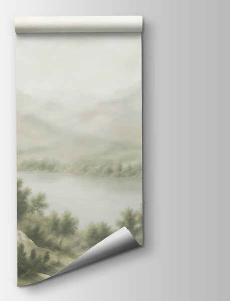 Carta da parati Paesaggio con alberi e un lago, Carta da parati Natura, Carta da parati popolare, t00862v2 - Tapeko.it