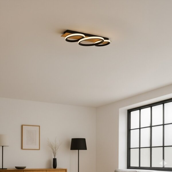 Plafoniera LED ROWENA LED/18W/230V nera/marrone