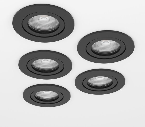 Eglo 902266 - Set da 5 faretti da incasso a LED BARRANCO LED/4,8W/230V nero