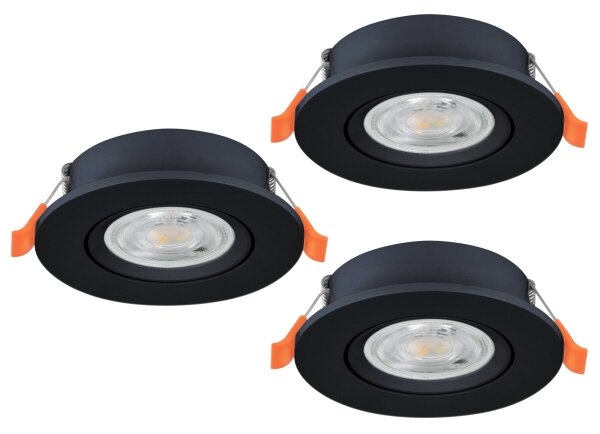 Eglo 902265 - Set da 3 faretti da incasso BARRANCO LED/4,8W/230V nero