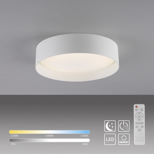 Schöner Wohnen 14593-16 - Plafoniera LED dimmerabile TAVOLI LED/10W/230V bianca+telecomando