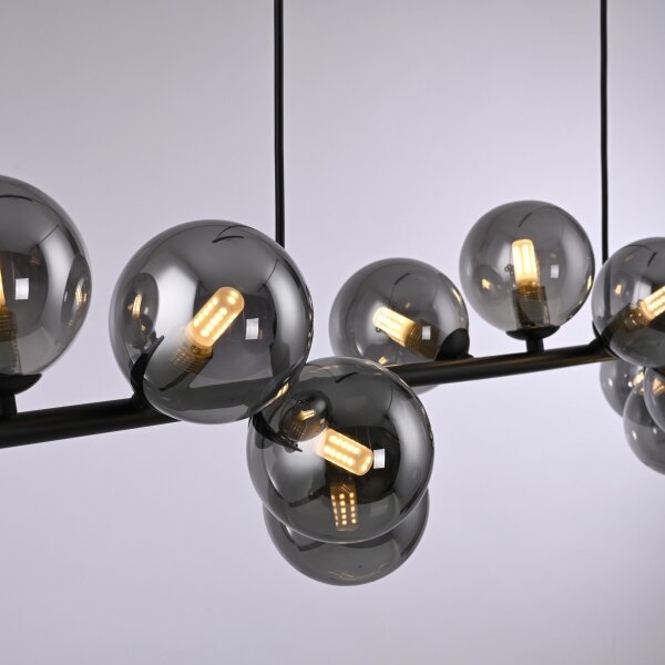 Schöner Wohnen 14504-18 - Lampadario LED sospeso su cavo DUBAI 13xG9/3W/230V nero/fumé