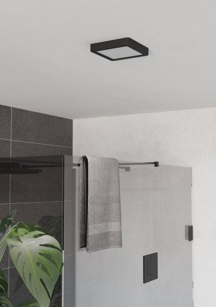 Eglo 901328 - Plafoniera per bagno FUEVA LED/7W/230V 15x15 cm IP44 nera