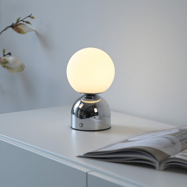 Schöner Wohnen 19218-17 - Lampada da tavolo dimmerabile RUDI a LED 1,2 W/5 V, finitura cromo lucido