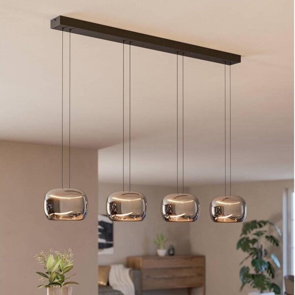 Eglo 390433 - Lampada a sospensione dimmerabile HORTUNAS su cavo 4xLED/5,8W/230V nero/fumé