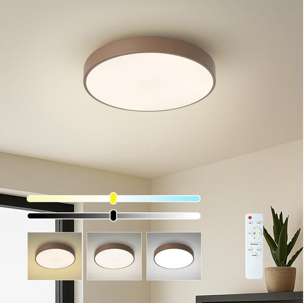 Brilagi - plafoniera LED dimmerabile POOL LED/36W/230V 3000-6000K 30 cm marrone+telecomando