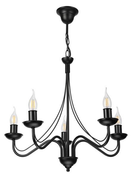 Lampadario a catena ANTON 5xE14/15W/230V nero