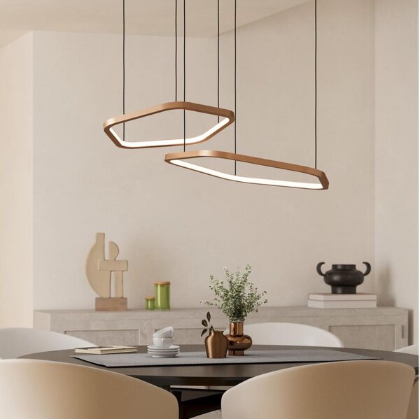 Eglo 390507 - Lampadario dimmerabile LED a sospensione con cavo ESTRELLA LED/30W/230V ottone + telecomando