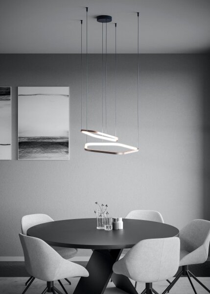 Eglo 390507 - Lampadario dimmerabile LED a sospensione con cavo ESTRELLA LED/30W/230V ottone + telecomando