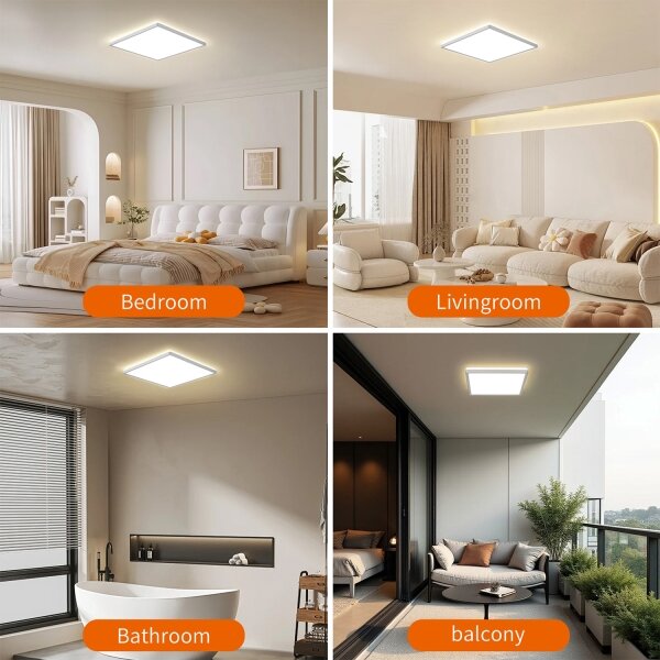 Brilagi - Plafoniera LED per bagno ULTRA SLIM LED/24W/230V 42x42 cm argento IP54