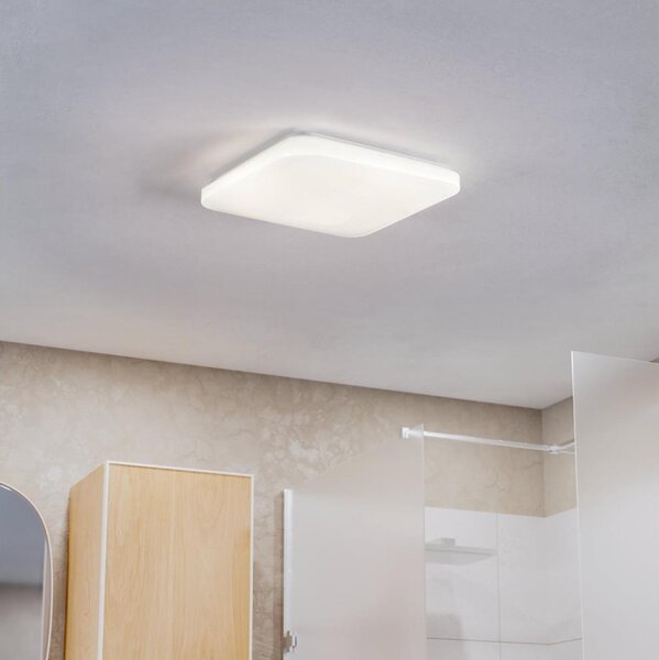 Eglo 902076 - Plafoniera da bagno a LED FRANIA, 18 W, 230 V, 33 x 33 cm, IP44