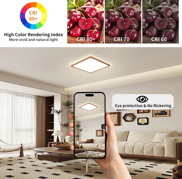 Brilagi - Plafoniera LED per bagno Ultra Slim, 18W/230V, 30x30 cm, oro rosa, IP54
