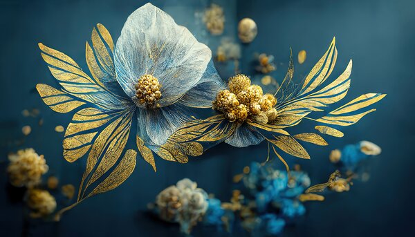 Carta da parati Fiori eterei nei sogni di mezzanotte, Carta da parati design, Carta da parati popolare, u74142 - Tapeko.it