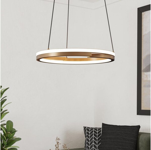 Eglo 901826 - Lampada a sospensione dimmerabile a cavo MEZZOMONTE 2xLED/20W/230V bronzo + telecomando