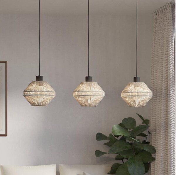 Eglo 44001 - Lampadario a sospensione con cavo MIDSUMER 3xE27/40W/230V crema