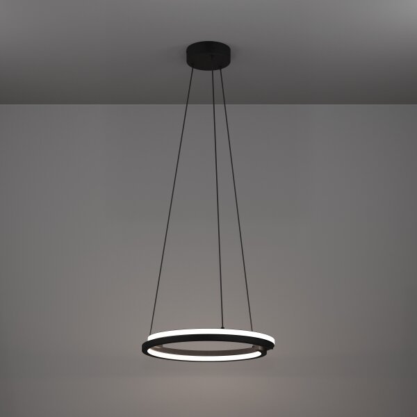 Eglo 901822 - Lampada a sospensione LED dimmerabile su cavo MEZZOMONTE 2xLED/20W/230V nero + telecomando