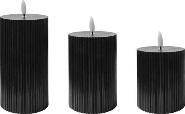 Set di 3 candele LED BRILLO LED/2xAA nere + telecomando