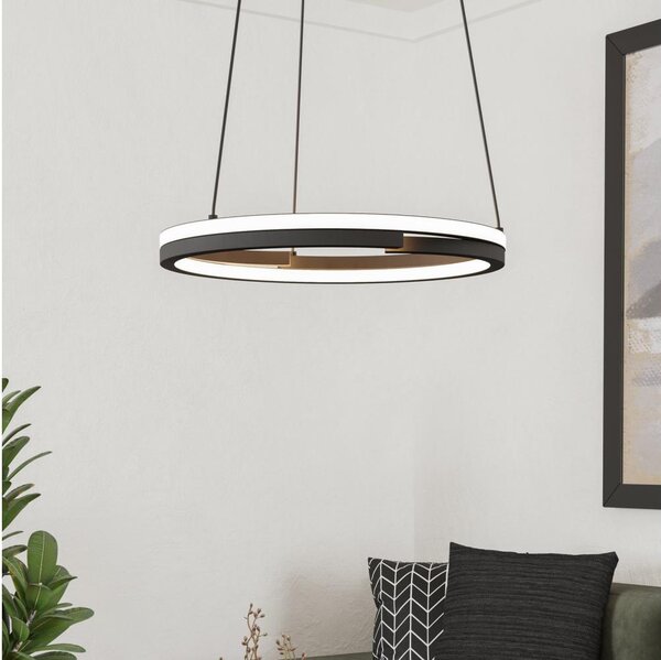 Eglo 901822 - Lampada a sospensione LED dimmerabile su cavo MEZZOMONTE 2xLED/20W/230V nero + telecomando