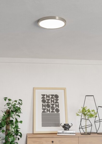Eglo 901382 - LED RGBW dimmerabile plafoniera con vetro fumé FUEVA-Z LED/14,3W/230V 27,8cm IP44 cromo