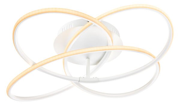 Globo Lighting plafoniera metallo bianco, opaco, plastica opale, bianco, ø: 600mm, H: 127mm, incl. LED 30W 230V, sorgente 2450lm, potenza 1370lm, 3000K
