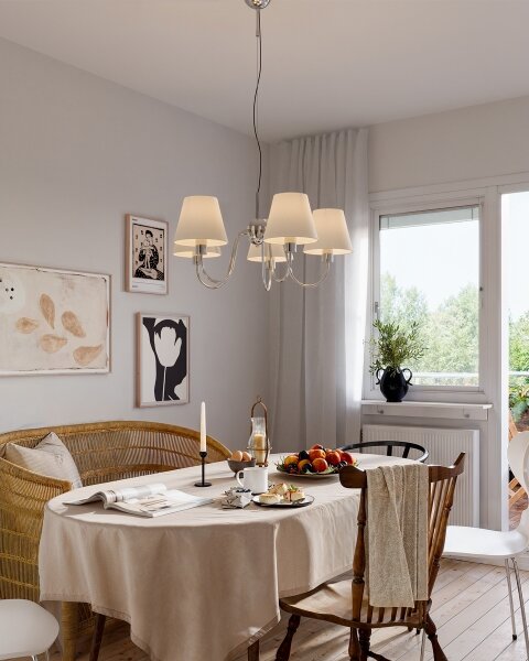 ByRydens 4202720-6510 - Lampadario a sospensione con cavo LYNF 5xE14/8W/230V cromo/bianco
