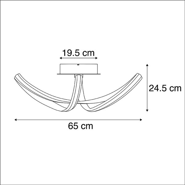 Plafoniera di design in acciaio dimmerabile con LED - Viola Due