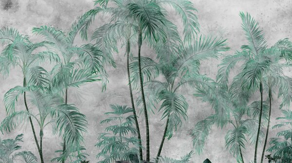 Carta da parati Un gruppo di palme, Carta da parati Foglie di Palma, Carta da parati popolare, u98586v1 - Tapeko.it