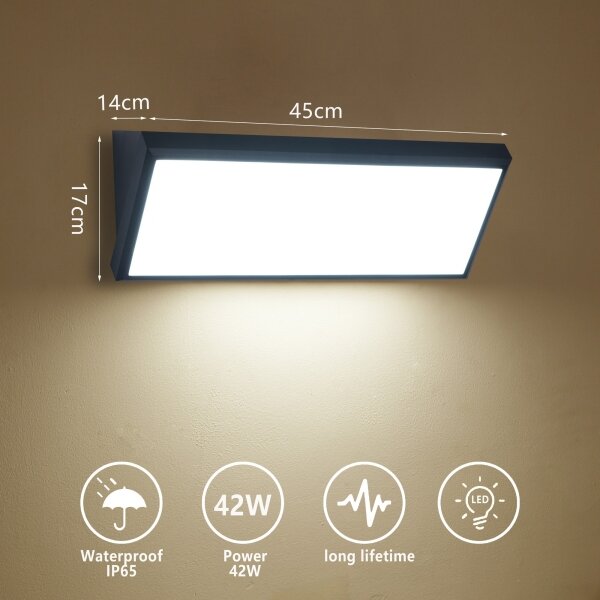 Brilagi - Applique da esterno LED TRIANGLE LED/42W/230V nera IP65