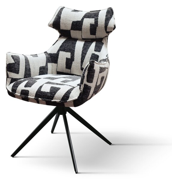 Poltrona girevole <b> Ornella set da uno</b> Bianco/Nero