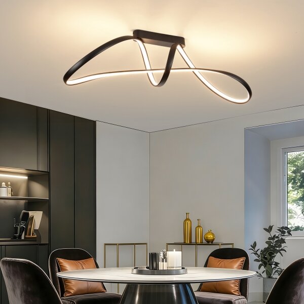 Brilagi-LED Plafoniera dimmerabile TWISTER LED/60W/230V 3000-6000K nero + telecomando