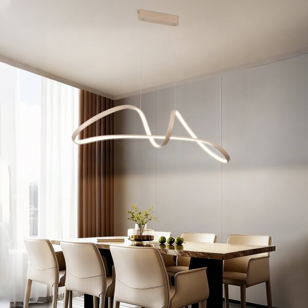 Brilagi-LED Lampadario dimmerabile a sospensione TWISTER LED/60W/230V 3000-6000K beige + telecomando