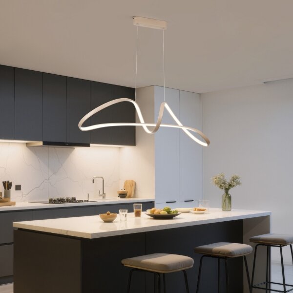 Brilagi-LED Lampadario dimmerabile a sospensione TWISTER LED/60W/230V 3000-6000K beige + telecomando