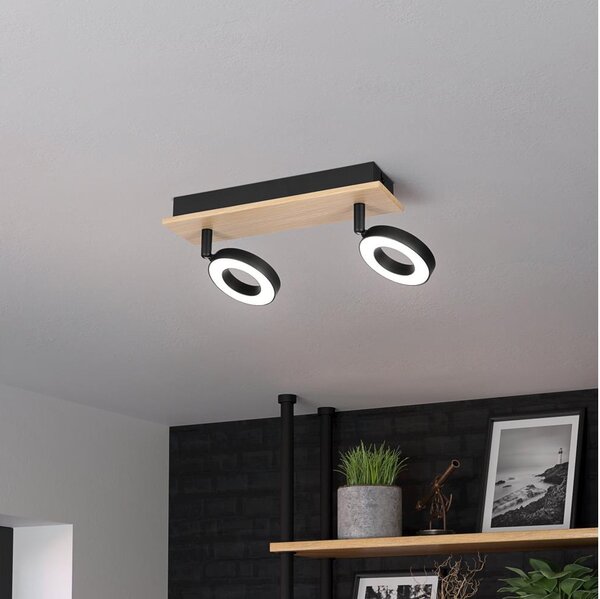 Eglo 901203 - Faretto LED RIELVES 2xLED/4,2W/230V nero/marrone
