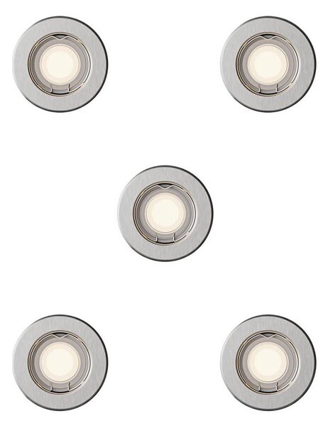 Philips - Confezione da 5 faretti da incasso PERIDOT 1xGU10/7W/230V, finitura argento