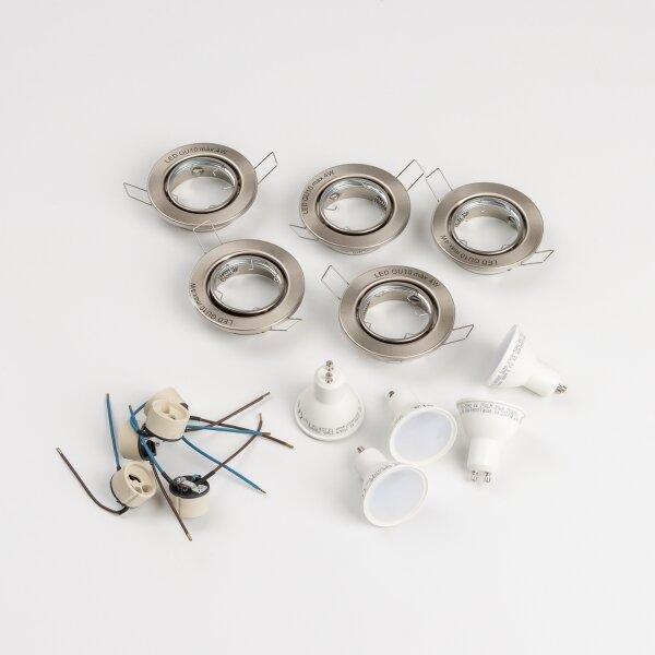 Set da 5 faretti da incasso per bagno 1xGU10/4W/230V IP23 cromo opaco