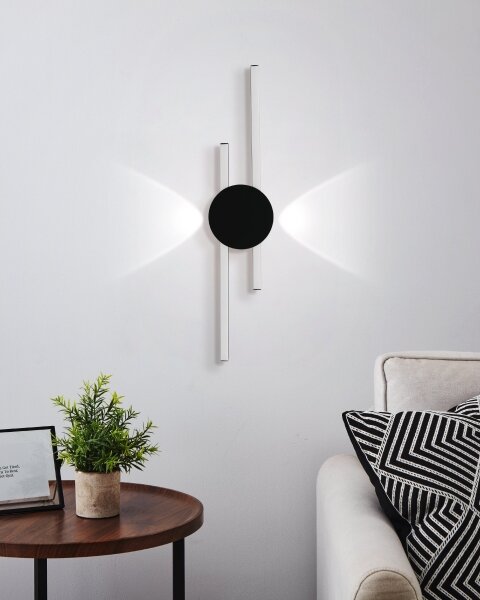 Eglo 902123 - Applique LED da parete VENTICELLO LED/20W/230V + LED/0,91W nero